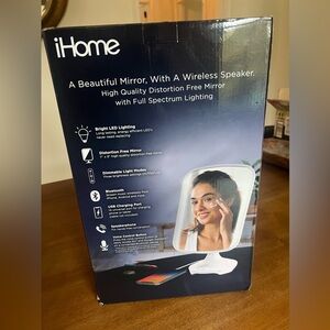 iHome White LED Vanity Mirror with Bluetooth Speaker
